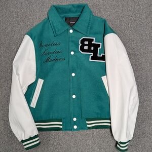 Teal and White Varsity Jacket